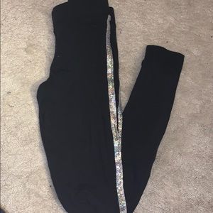 VS Pink Black leggings With Sequin Detail